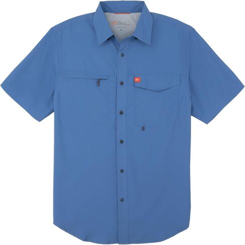 The American Outdoorsman Men's Short Sleeve Button Down Guide Shirt - Sun Protection Moisture-Wicking Canvas Work Shirt in Saudi Arabia