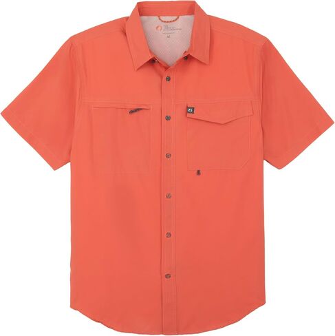 The American Outdoorsman Men's Short Sleeve Button Down Guide Shirt - Sun Protection Moisture-Wicking Canvas Work Shirt in Saudi Arabia