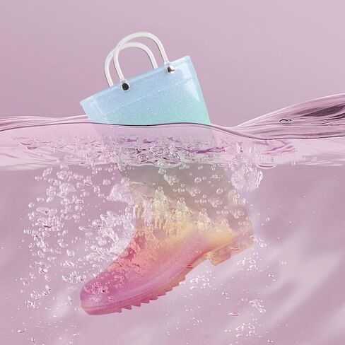 JUDIS Kids Glitter Rain Boots Girls Waterproof Rain Shoes with Easy-on Handles in Saudi Arabia