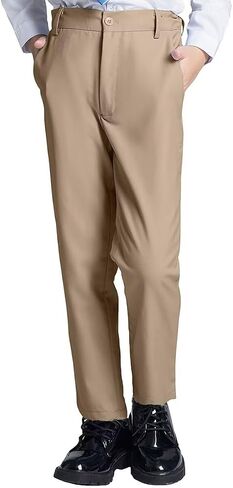 DHTS Boys Dress Pants (Size 2-20 Years) Slim Fit Uniform Pants for Toddler & Teens in Saudi Arabia