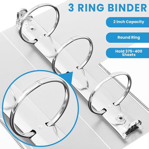 Henoyso 6 Pcs Mini Durable 3 Ring Binder 2" Round Rings with 2 Insert Pockets, Fits 5.5" x 8.5" Paper, holds up to 375 sheets Black Three Rings Plastic Mini Binders for School, Office Use, Photo Album in Saudi Arabia