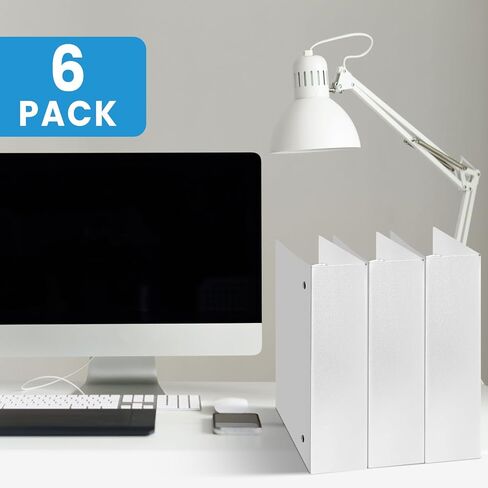 Henoyso 6 Pcs Mini Durable 3 Ring Binder 2" Round Rings with 2 Insert Pockets, Fits 5.5" x 8.5" Paper, holds up to 375 sheets Black Three Rings Plastic Mini Binders for School, Office Use, Photo Album in Saudi Arabia