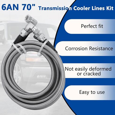 مجموعة خراطيم برودة 6an 70 '' ، متوافقة مع GM Chevy Transmission 4l80e Th350 Th400 4l60e in Kuwait