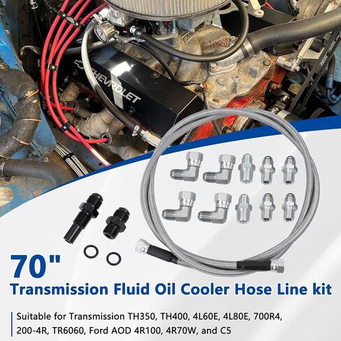 مجموعة خراطيم برودة 6an 70 '' ، متوافقة مع GM Chevy Transmission 4l80e Th350 Th400 4l60e in Kuwait