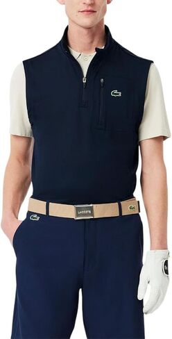 Lacoste mens Sport Quarter Zip Layering Golf Vest in Saudi Arabia
