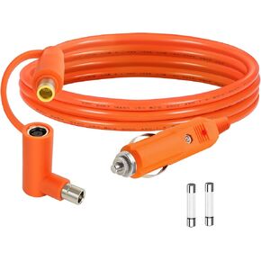12V/24V DC Power Extension Cable, Heavy Duty 14AWG Cigarette Lighter Plug to DC7909 Male with DC7909 to DC8020 Adapter for Inverter, Car Fridge, Air Pump, Dash Cam 6.6FT
