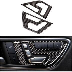 Compatible with Mercedes Benz CLA GLA 250A Class 2015-2019 Carbon Fiber Seat Button Cover Decal Car Interior Accessories