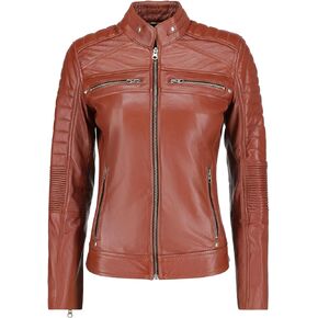 Women's Black Real Leather Moto Jacket | Soft Cafe Racer Lambskin Jacket