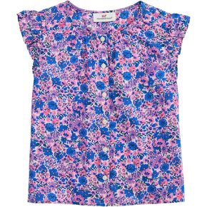 vineyard vines Girls' Ruffle Button Down Top