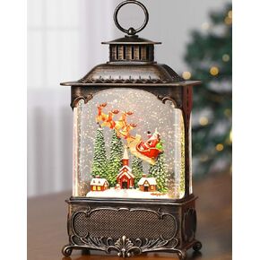 Eagle Snow Globe Lantern 4 يوليو ديكورات الاستقلال مع Timer و USB والبطارية النسر الوطني والعلم الأمريكي 10.2 بوصة