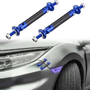 2PCS Car Splitter Support Strut Rod Car Front Rear Frame Bumper Lip Protector Strut Rod 45MM 1.77" Protector Rod Support Bars Carbon Fiber Universal Auto Bumper Fasteners Lever Kits (Blue)