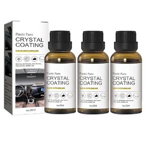 3 PCS Crystal Coating for Car Plastic Parts, Plastic Parts Crystal Coating-s, Plastics Parts Crystals Coatings for Cars, Easy to Use Cars Refresher, Great Gloss Protection for Car Seat and Tire