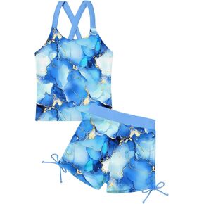 BFUSTYLE Girls Tankini Swimsuit Kids Bathing Suits with Shorts 6-11 Years