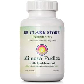 الدكتور كلارك متجر Mimosa Pudica & Goldenseal - 100 كبسولة ، يدعم صحة الجهاز الهضمي ، توازن الأمعاء ودعم المناعة