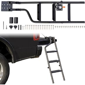 Universal 42" Foldable Pickup Truck Tailgate Ladder, Heavy Duty Folding Tailgate Step Ladder with Lock Device Universal Fit for Pickup Truck (F150, RAM 1500 etc.) Accessories