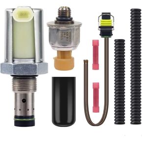 5C3Z9C968CA IPR Valve 6.0 Powerstroke Injector Pressure Regulator ＆ ICP Control Sensor,Fit for 2003-2010 Ford Super Duty F250 F350 F450 F550 E350 E450 Excursion 6.0L Diesel Turbocharge CM5126 AP63417