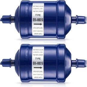 2 PCS مرشح التدفق المجفف للاضادة الحرارية مرشح تبريد المجفف 3/8 العرق EK-083S لمضخة حرارة HFC مستقيم مكيفات الهواء البارد أنظمة التدفئة التبريد من 1 إلى 5 أطنان
