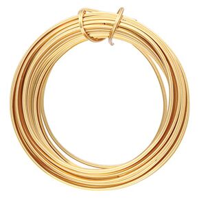 The Beadsmith Square Craft Wire - Wire Elements - Soft Temper - 21 Gauge, 4 Yard Coil - Gold Color - Beading Wire Used for Jewelry Making, Wire Wrapping, and Other DIY Arts & Crafts