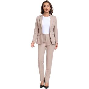 Women Classic Suits 2 Piece Bussiness Professional Work Outfits Office Attire Slim Fit Dressy Blazer Jacket Pants Suit Sets