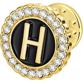 HAWSON Initial A-Z Lapel Pins, Personalized 18K Gold/Silver Brooch Pin Tie Tacks for Suits, Neckties, Hats, Men & Women