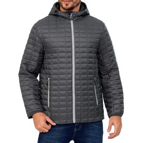 Little Donkey Andy Puffer Jacket Men Winter Coat with Hood Lightweight Jackets مقاومة للماء مع العزل المعاد تدويره في الهواء الطلق