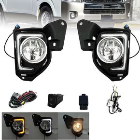 Fog Light with DRL & Turn Signal Fit for Toyota Hiace 2014 2015 2016 2017 2018 with Halogen Lamps Kit