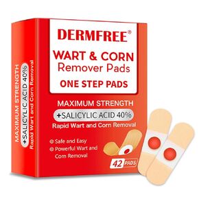 Corn Remover Pads for Feet and Toes, 42 Count Maximum Strength Corn Removal Treatment with 40% Salicylic Acid, Fast Acting Wart and Corn Removal Bandages