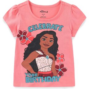 Disney Princess Lilo & Stitch Snow White Moana Minnie Mouse Birthday Girls Short Sleeve T-Shirt for Toddler and Big Kids