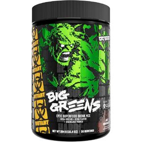 متحولة كبيرة الخضر | ملحق أخضر | أكثر من 40 Superfoods Greens والبحر - Reds ، مضادات الأكسدة ، المغذيات النباتية ، 1000mg sipulina - مزيج قبل وبروبيوتيك | 30 خدمة - التوت جيد