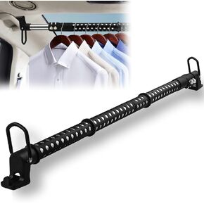 Car Clothes Hanger Bar, Heavy Duty Clothes Rack for Car Telescopic 34-54" Reinforced Non-Slip Silicone Wrap Keeps Clothes Stable Car Clothes Hanger Bar for Camping Moving RV Vans Trucks SUVS