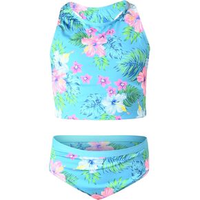 Lands 'End Girls' Swimwear UPF 50 Tankini Top و Bikini Bottom Swim Set