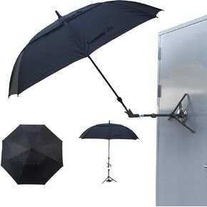 60’’ HVAC Umbrella with Magnetic Base, Height Adjustable, Rotate in Any Direction, Outdoor Work Umbrella to Keep the Work Cool and Dry(Black)