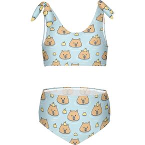 Girls Tankini Swimsuit Bathing Suit Two Piece Bikini Summer Beach Swimwear with Adjustable Strap 3-12 Years