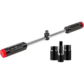 Powerbuilt Billy Club Universal Lug Wrench with Socket Storage, SAE and Metric, Remove Lug Nuts Tire Wheels - Gen-3 643045ECE