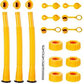 Extra Long Gas Can Spout Replacement, Our gas can nozzle is 11.2in long, (3 in longer than standard nozzles). Gas can nozzle (3 kit-Yellow) for 1/2/5/10 gal oil cans. Replacement gas can spout