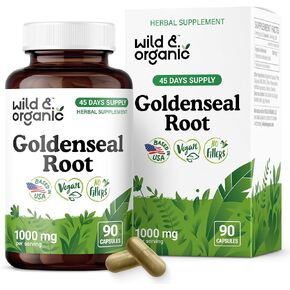 كبسولات الجذر البرية والعضوية الجذرية 1000mg - دعم المناعة والرئة - 90 كبسولات مسحوق الجذر الذهبي - 45 يومًا - نباتي ، لا الحشو ، غير المعدلة وراثيا