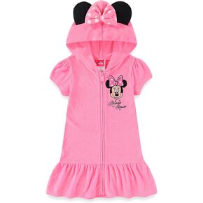 ديزني ميني ماوس الفتيات غارقة في تغطية ملابس السباحة مع آذان رداء شاطئ Zip-up for Big Kids