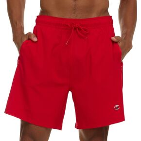 Champion Mens Swim Trunks with Compression Liner, 2 in 1 Mens Bathing Suit Shorts, 7 Inch Inseam Board Shorts for Swimming