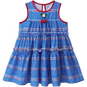 Little Bitty Toddler Girls Gingham Dress Holiday Boho Summer Sleeveless Tiered Layers Swing Dresses Birthday Party 2-7 Years