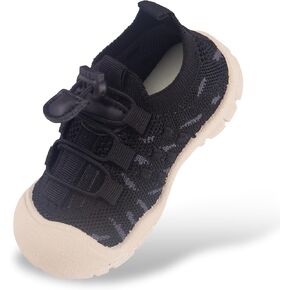 Toddler Girl White Barefoot Slip On Shoes Size 6 Baby 18-24 Months Walking Summer Sneakers with Soft Flexible Rubber Sole for Tennis Soccer School Play Breathable Arch Support