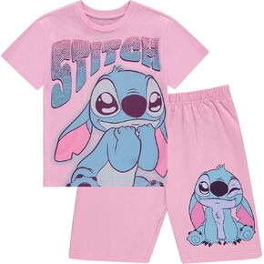 Disney Girls Lilo and Stitch Biker Shorts and T-Shirt- Little and Big Girls Sizes 4-16