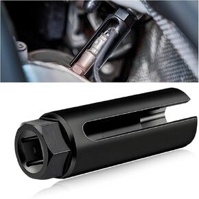 1/2" Drive by 7/8" 6-Point Chrome Vanadium Steel O2 Sensor Socket, Offset Oxygen Sensor Socket for Vehicle O2 Removal Installation (Large Opening)