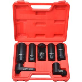 Prokomon 7 Pieces Oxygen Sensor Socket Set; Oxygen o2 Sensor Wrench Removal Tool; Oil Pressure Sensor Socket 22mm (7/8 in) 27mm 29mm (7)