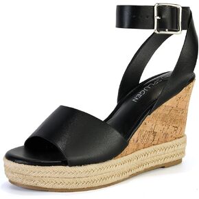 Yavero Women's Espadrille Wedge Sandals Open Toe Platform Sandals with Ankle Strap Stylish Cork Wedges for Summer