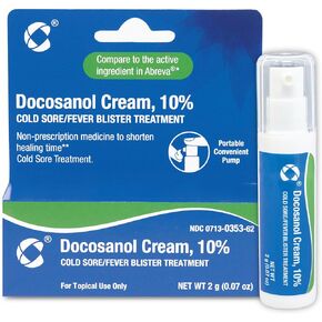 Cosette Cold Sore/Fever Blister Treatment for Face or Lips with Docosanol Cream, 10% - Treatment Cream for Cold Sore/Fever Blister - 0.07 oz Pump Bottle (1)