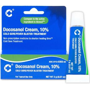 Cosette Cold Sore/Fever Blister Treatment for Face or Lips with Docosanol Cream, 10% - Treatment Cream for Cold Sore/Fever Blister - 0.07 oz Tube (1)