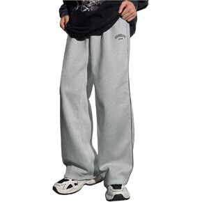 Boy's Letter Graphic Wide Leg Sweatpants Drawstring High Waist Baggy Pants Track Pants Joggers