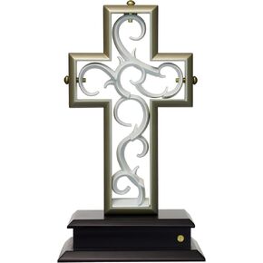 Unity Cross® Metallic Frosted Gold & Pearl White with Classic Drawer Base; Unity Candle Unity Sand Elegant Rustic Alternative
