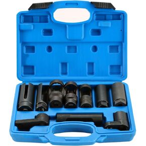 DASBET 10pcs Oxygen Sensor Socket Set Sensor Oil Pressure Sending Unit Socket Set Universal Sockets O2 Sensor Tool Set