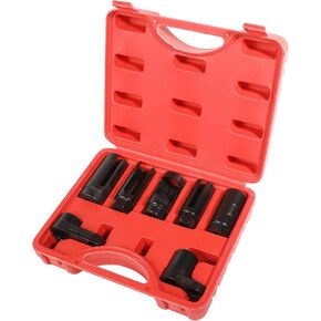 Zlirfy 7pcs مقبس مستشعر الأوكسجين ، إكسسوارات السيارات ، مجموعة مقبس الإرسال للسيارة وحدة مستشعر Master ، مجموعة مستشعرات O2 ، مفتاح مستشعر زيت مع مآخذ 27 مم 29 ملم لجميع المركبات